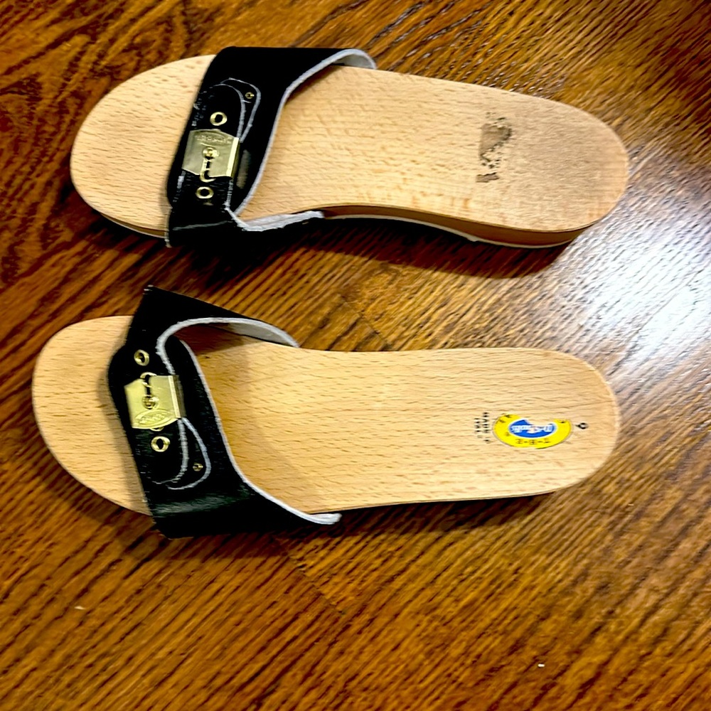 Dr Scholl wooden sandals made in Italy